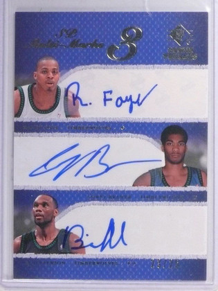 07-08 Sp Rookie Threads Multi-Marks Foye Brewer Jefferson auto #D23/25
