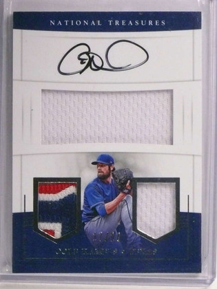 2017 National Treasures Cole Hamels autograph auto 3clr patch jersey #D/20