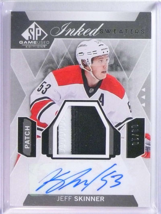 2015-16 Sp Game Used Inked Sweaters Jeff Skinner autograph patch #D9/10