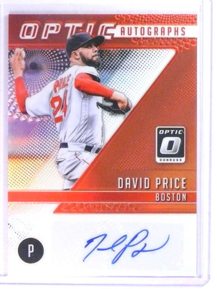 2018 Donruss Optic Red Prizm David Price autograph auto #D08/15 #OA-DP