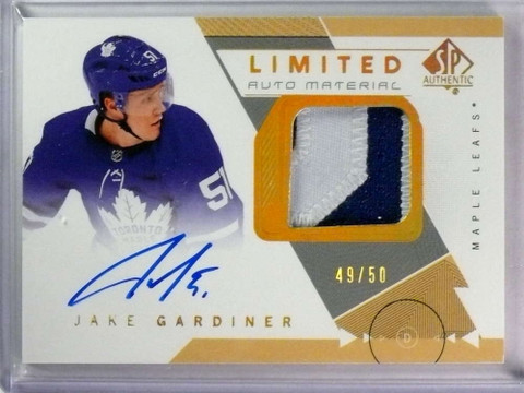 2018-19 SP Authentic Limited Jake Gardiner Autograph auto Patch #49/50