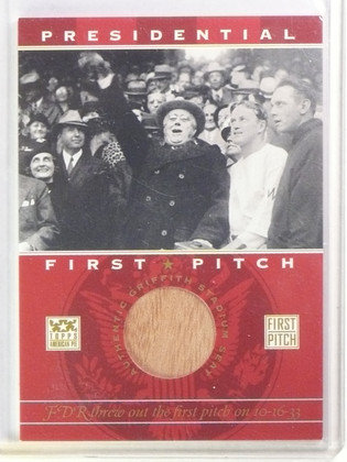 2002 Topps American Pie Presidentia First Pitch Franklin Roosevelt FDR
