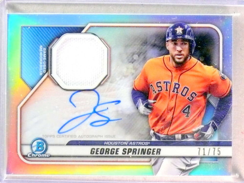2020 Bowman Chrome Relic George Springer Jersey Autograph Auto #D71/75 