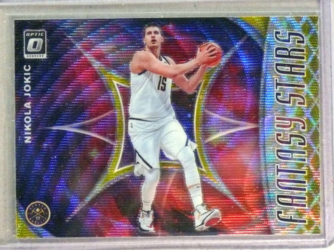 2019-20 Donruss Optic Fantasy Stars Prizm Gold Wave Nikola Jokic ssp!