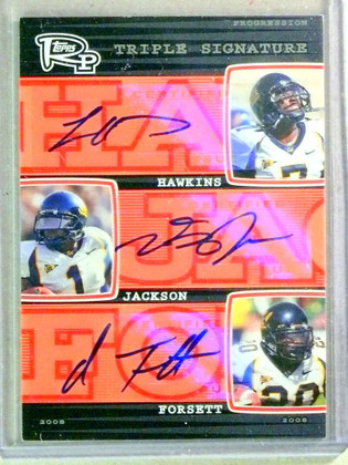 2008 Topps Rookie Progression Triple DeSean Jackson Forsett Auto #/10
