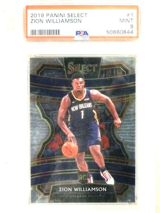 2019-20 Panini Select Zion Williamson rc rookie #1 PSA 9 MINT