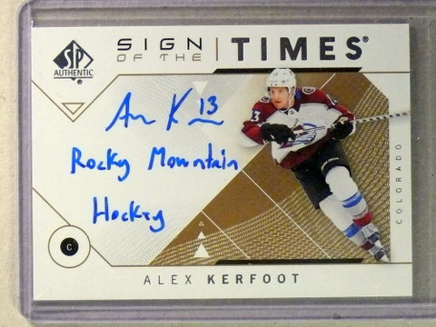 2018-19 SP Authentic Sign Of The Times Alex Kerfot Inscribed Autograph