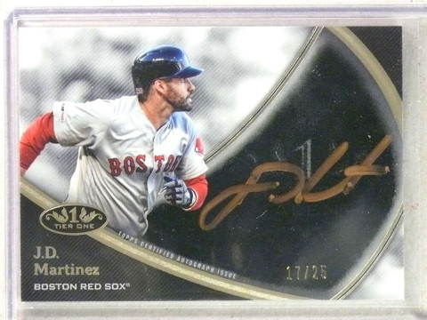 2020 Topps Tier One Talent Bronze Ink J.D. Martinez Autograph Auto #D17/25