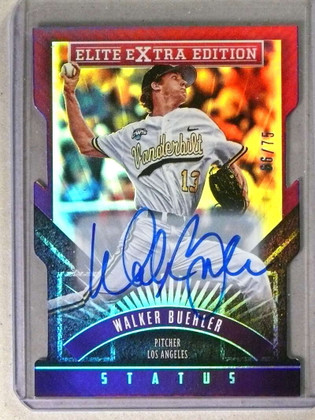 2015 Elite Extra Edition Status Purple Walker Buehler Rookie Autograph /75