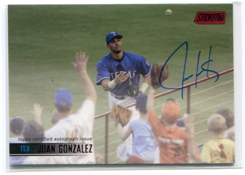 2021 Stadium Club Autographs Red Foil SCBAJG Juan Gonzalez Auto 49/50