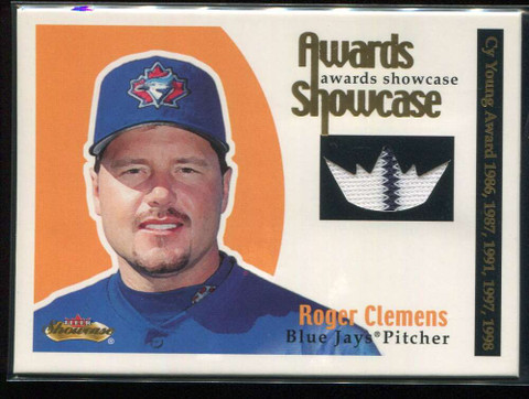 2001 Fleer Showcase Awards Showcase Memorabilia 7 Roger Clemens Jersey 68/100