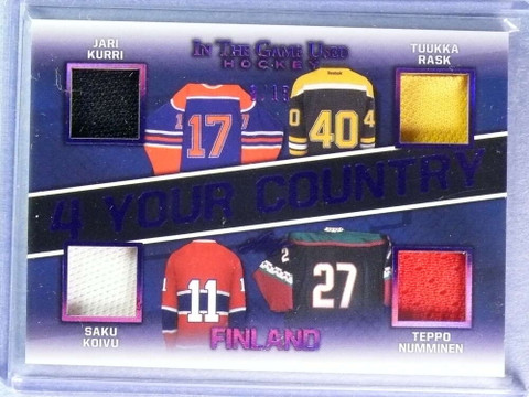 2020-21 ITG Used 4 Your Country Finland Jari Kurri Saku Koivu Rask Jersey #8/15