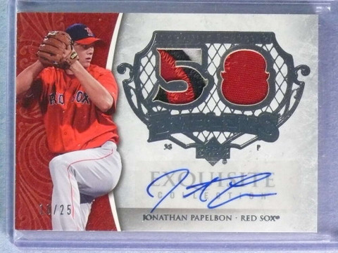 2006 UD Exquisite Endorsed Emblems Jonathan Papelbon Patch Autograph #16/25