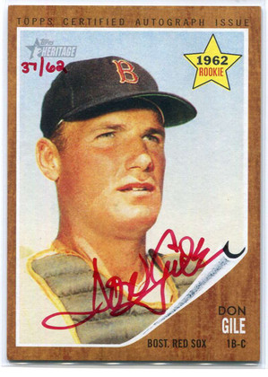 2011 Topps Heritage Real One Autographs Red Ink DGI Don Gile Auto 37/62
