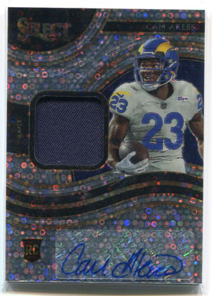 2020 Select Signature Memorabilia Prizm Disco Cam Akers Rookie Jersey Auto 6/25