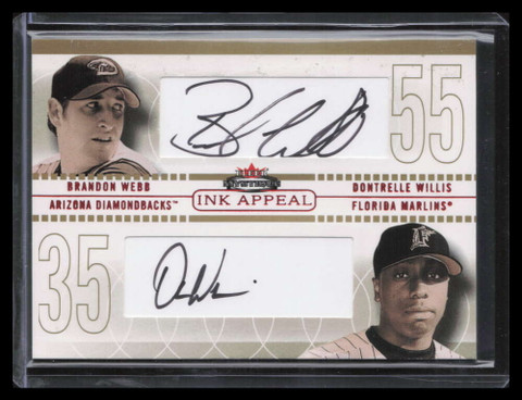 2003 Fleer Mystique Ink Appeal Gold Brandon Webb Dontrelle Willis Dual Auto 3/5