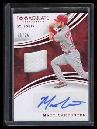 2016 Immaculate Autograph Materials Red 26 Matt Carpenter Jersey Auto 20/25