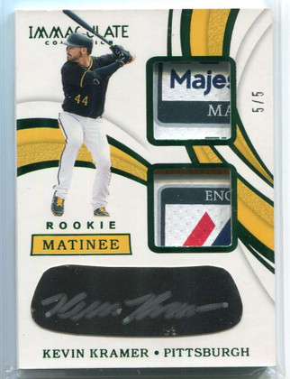 2019 Immaculate Matinee Kevin Kramer Rookie Dual Laundry Tag Patch Auto 5/5