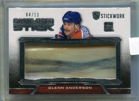 2015-16 ITG Stickwork Game Used Sticks Silver gus27 Glenn Anderson Stick 4/13