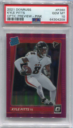 2021 Donruss Optic Rated Rookie Preview Pink 260 Kyle Pitts Rookie PSA 10 GEM MT
