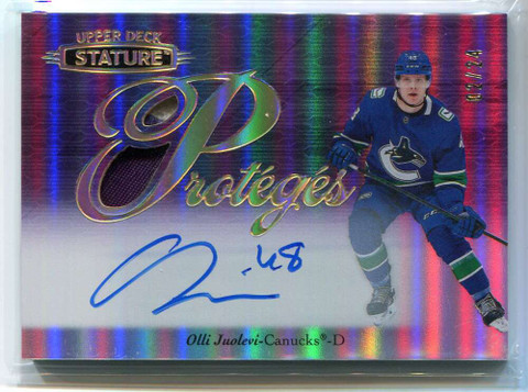 2020-21 Upper Deck Stature Proteges Autograph Olli Juolevi Rookie Patch Auto /24