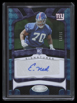 2022 Certified Rookie Signatures Teal Etch 9 Evan Neal Rookie Auto 15/15