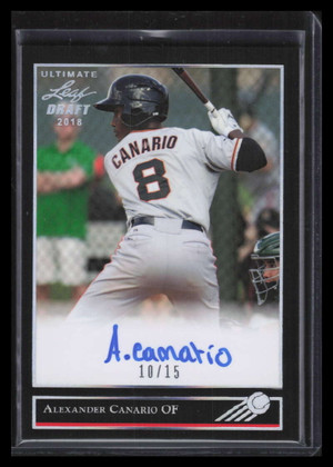 2018 Leaf Ultimate Draft 92 Silver Prismatic Alexander Canario Rookie Auto 10/15