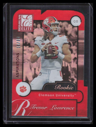 2021 Elite '01 Elite Rookies Aspirations Die Cut 1 Trevor Lawrence Rookie 14/84
