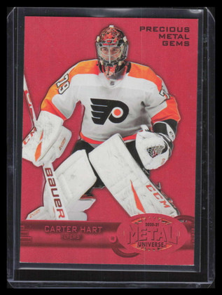 2020-21 Metal Universe '97-98 Retro Precious Metal Gems Red Carter Hart 90/100