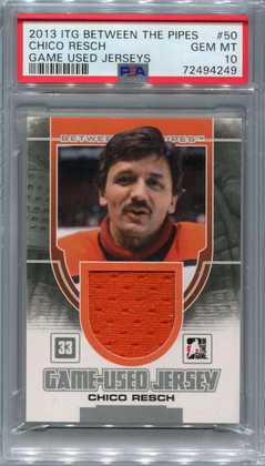 2013-14 Between the Pipes Jerseys Silver gum50 Chico Resch Jersey /180 PSA 10