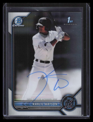 2022 Bowman Chrome Prospect Autographs CPAKW Kahlil Watson Rookie Auto 135101