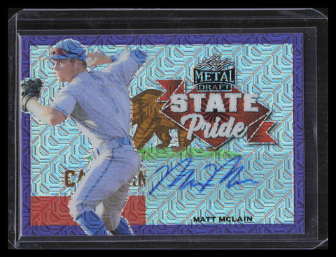 2021 Leaf Metal Draft State Pride Purple Mojo spmm2 Matt McLain Rookie Auto 2/7