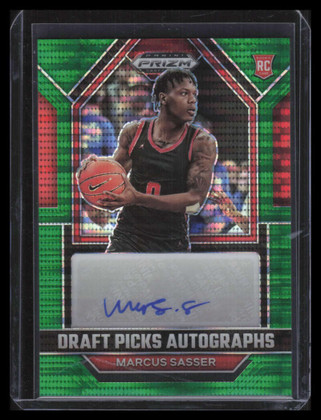 2023-24 Panini Prizm Draft Autographs Green Pulsar Marcus Sasser Rookie Auto /25