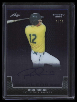 2017 Leaf Trinity Clear Autographs Blue carh1 Rhys Hoskins Rookie Auto 6/25