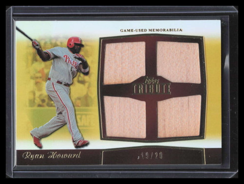2011 Topps Tribute Quad Relics Gold RH Ryan Howard Quad Bat 19/20