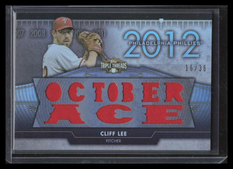 2012 Topps Triple Threads Flashback Relics fr7 Cliff Lee Dual Sided Jersey 16/36