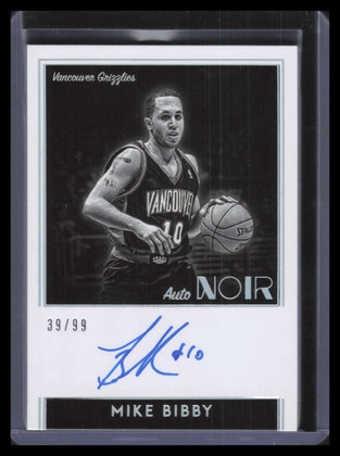 2018-19 Panini Noir Black and White Autographs 30 Mike Bibby Auto 39/99