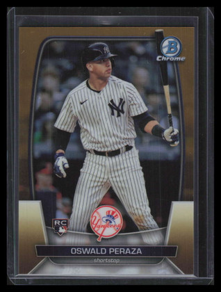 2023 Bowman Chrome Gold Refractor 44 Oswald Peraza Rookie 46/50