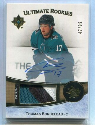 2022-23 Ultimate Patch Autographs 114 Thomas Bordeleau Rookie Patch Auto 47/99