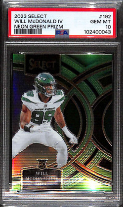 2023 Select Prizm Neon Green 192 Will McDonald IV Rookie 5/49 PSA 10 GEM MT