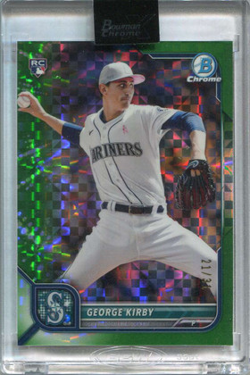 2022 Bowman Chrome X Green X-Fractor 34 George Kirby Rookie 21/31