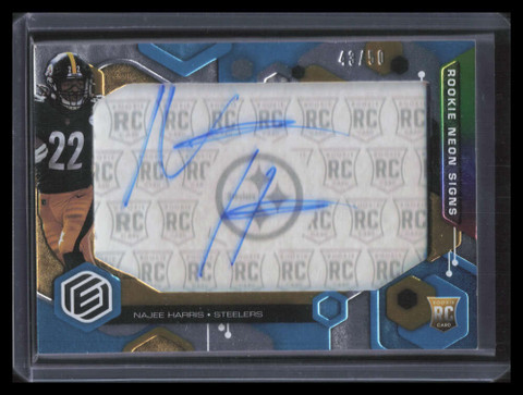 2021 Panini Elements Rookie Neon Signs Blue 9 Najee Harris Rookie Auto 43/50