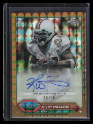 2023 Topps Composite Chrome Autographs Gold Refractor Ricky Williams Auto 18/50