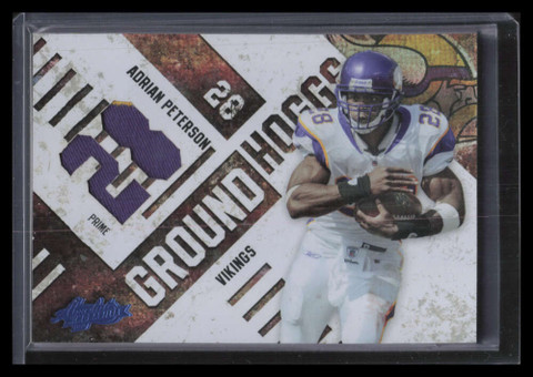 2010 Absolute Memorabilia Ground Hoggs Jersey Number Adrian Peterson Patch 36/50