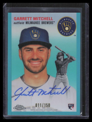 2023 Topps Chrome Platinum Autograph Aqua Refractor Garrett Mitchell RC Auto 150