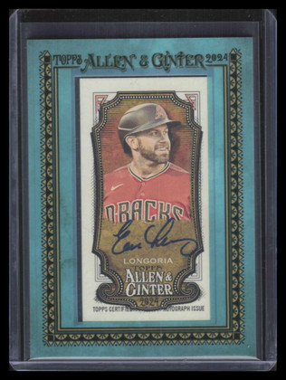 2024 Topps Allen and Ginter Framed Mini Autographs Blue Evan Longoria Auto 24/50