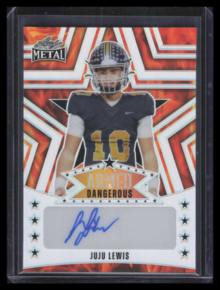 2024 Leaf Metal Armed and Dangerous Autographs Orange JuJu Lewis Rookie Auto 3/9
