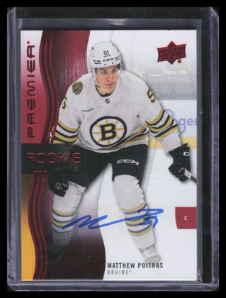2023-24 Upper Deck Premier Autographs 107 Matthew Poitras Rookie Auto SP