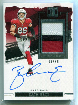 2023 Panini Impeccable Elegance Veteran Autographs 11 Zach Ertz Patch Auto 49/49