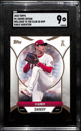 2025 Topps Welcome to the Club 3x MVP Kanji Variation 1 Shohei Ohtani SGC 9 MT